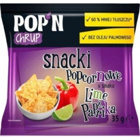 Sante POP'N CHRUP Snacki Popcornowe Papryka i limonka 35g x 30 sztuk
